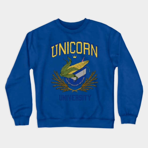 Unicorn University Crewneck Sweatshirt by Ancsi